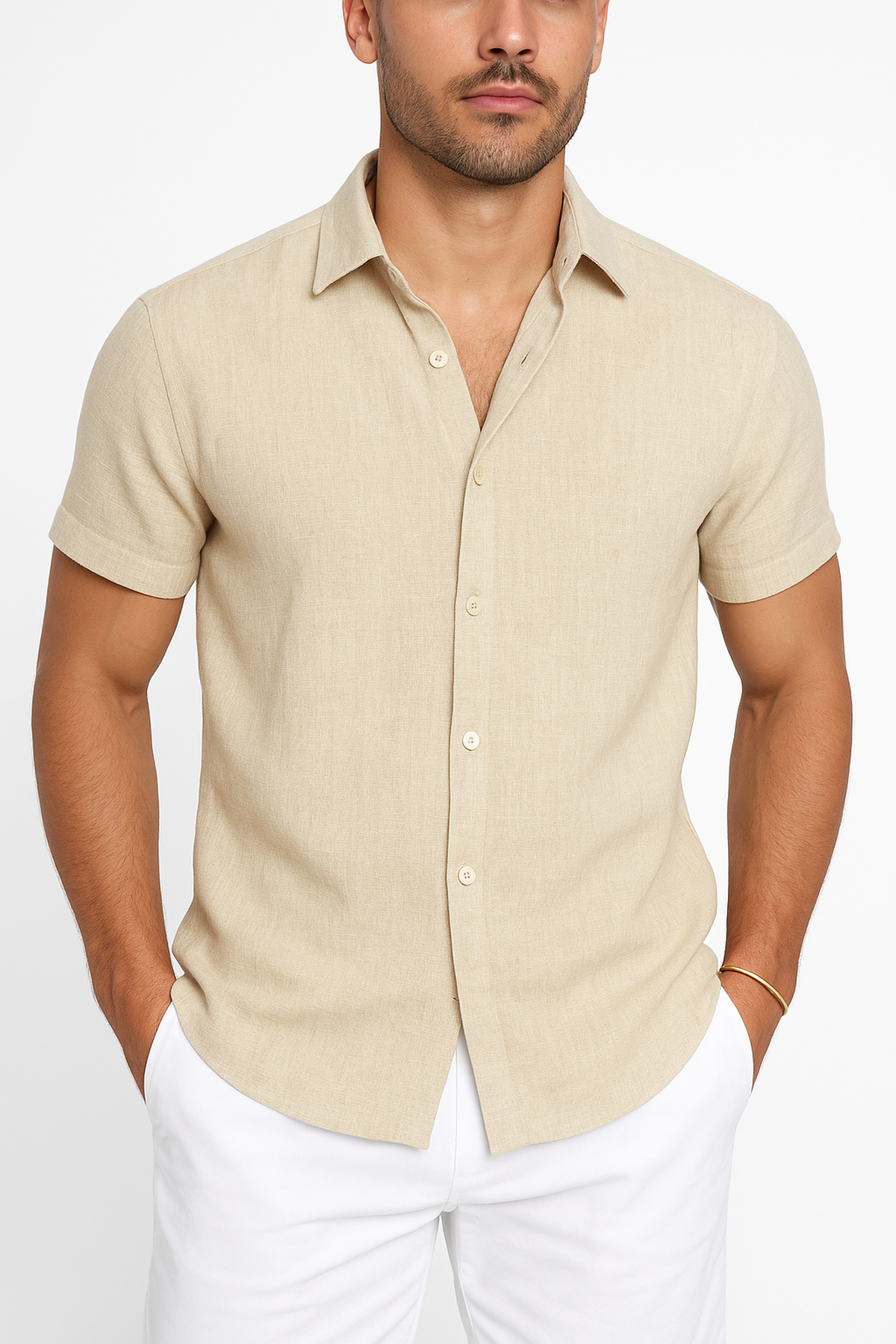 Linen-Blend Shirt