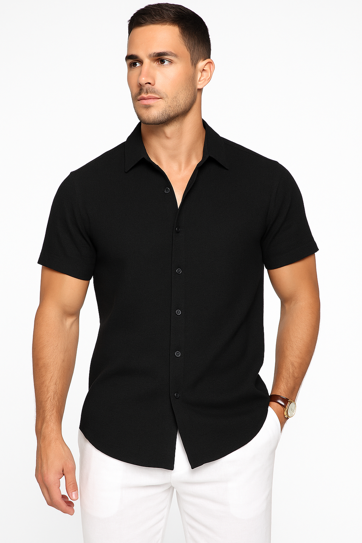 Linen-Blend Shirt