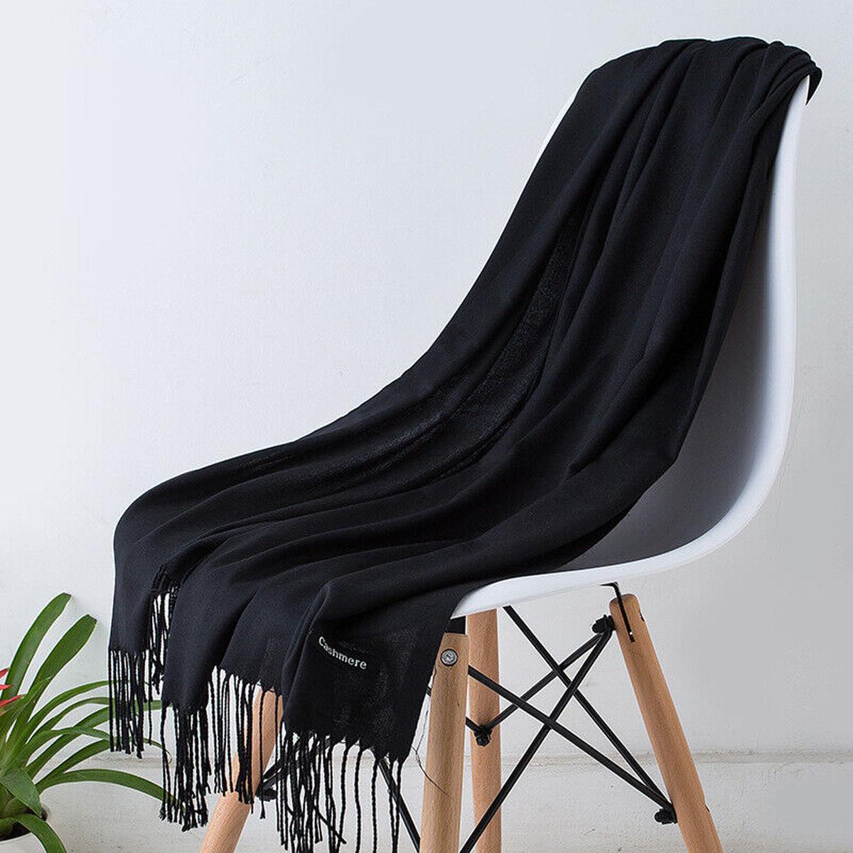 Long Cashmere Scarf With Tassels - Soft, Warm, Stylish Accessory