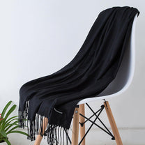 Long Cashmere Scarf With Tassels - Soft, Warm, Stylish Accessory