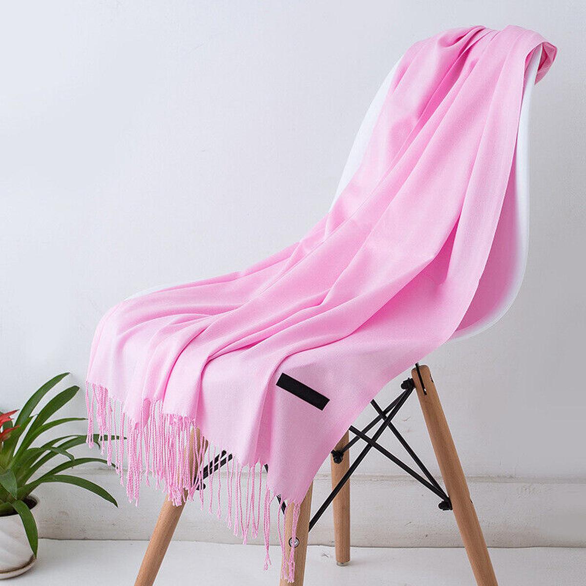 Long Cashmere Scarf With Tassels - Soft, Warm, Stylish Accessory