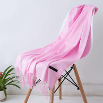 Long Cashmere Scarf With Tassels - Soft, Warm, Stylish Accessory