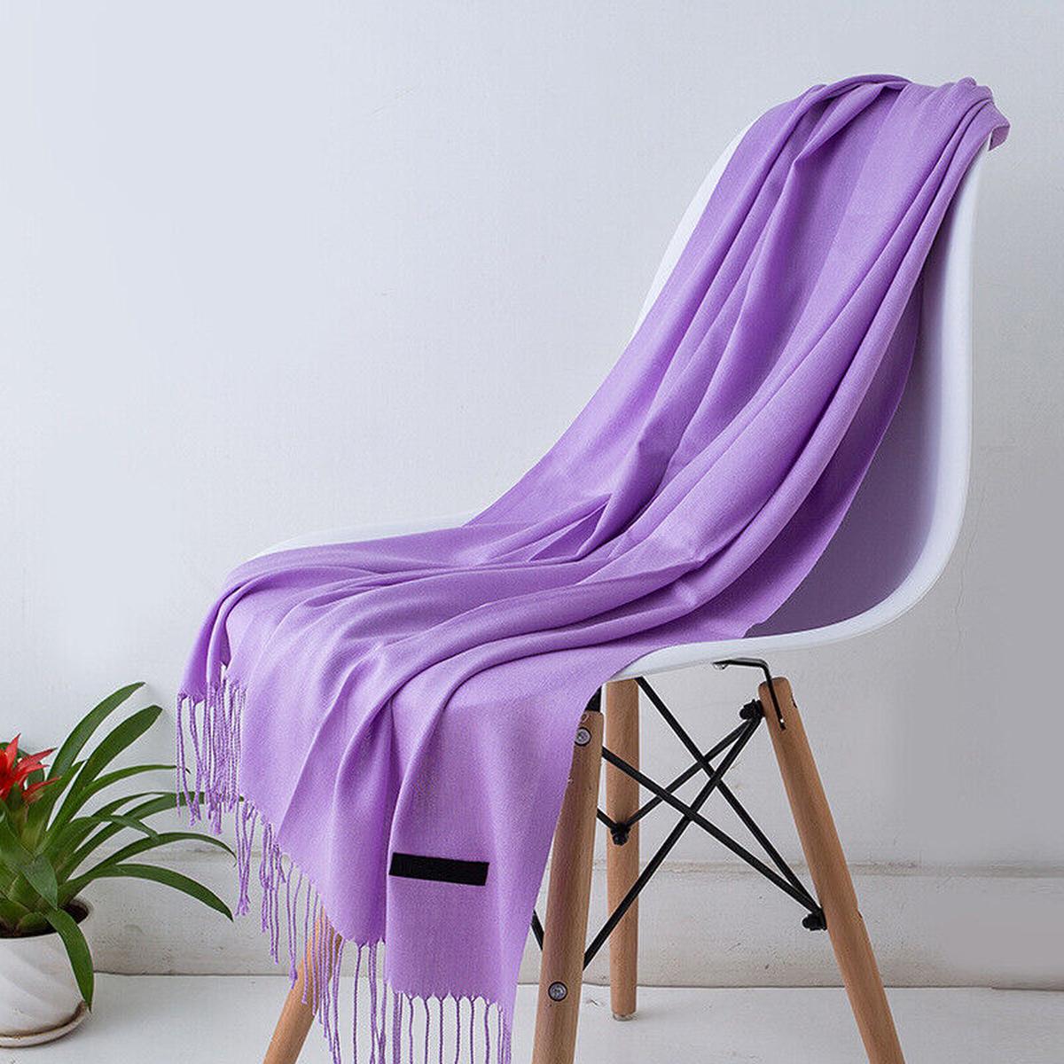 Long Cashmere Scarf With Tassels - Soft, Warm, Stylish Accessory