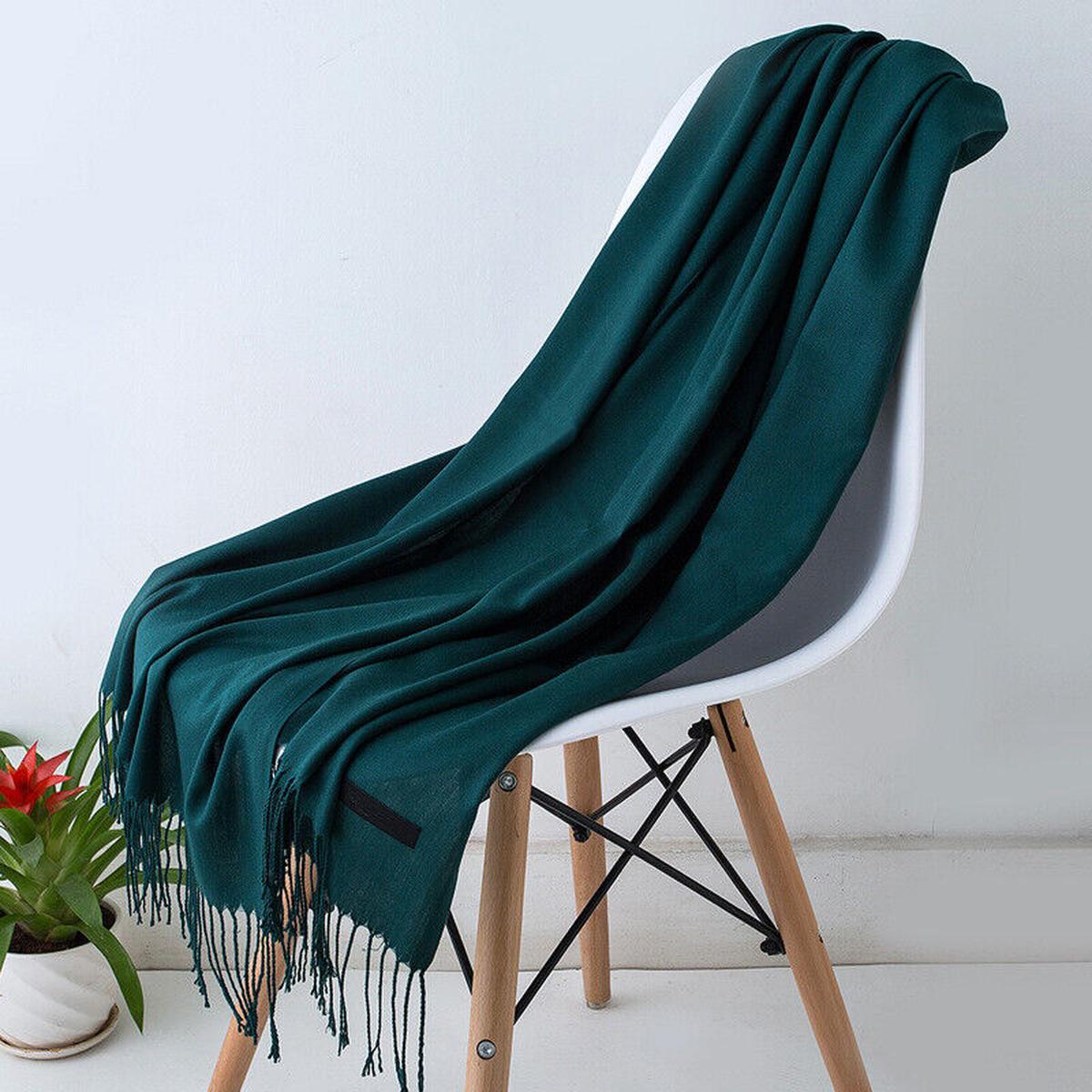Long Cashmere Scarf With Tassels - Soft, Warm, Stylish Accessory