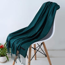 Long Cashmere Scarf With Tassels - Soft, Warm, Stylish Accessory