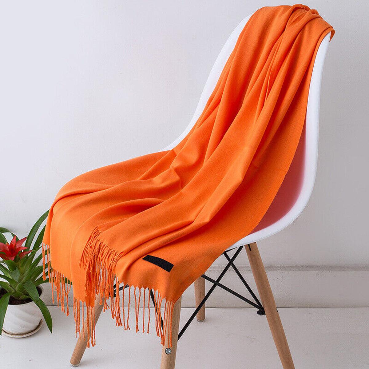 Long Cashmere Scarf With Tassels - Soft, Warm, Stylish Accessory