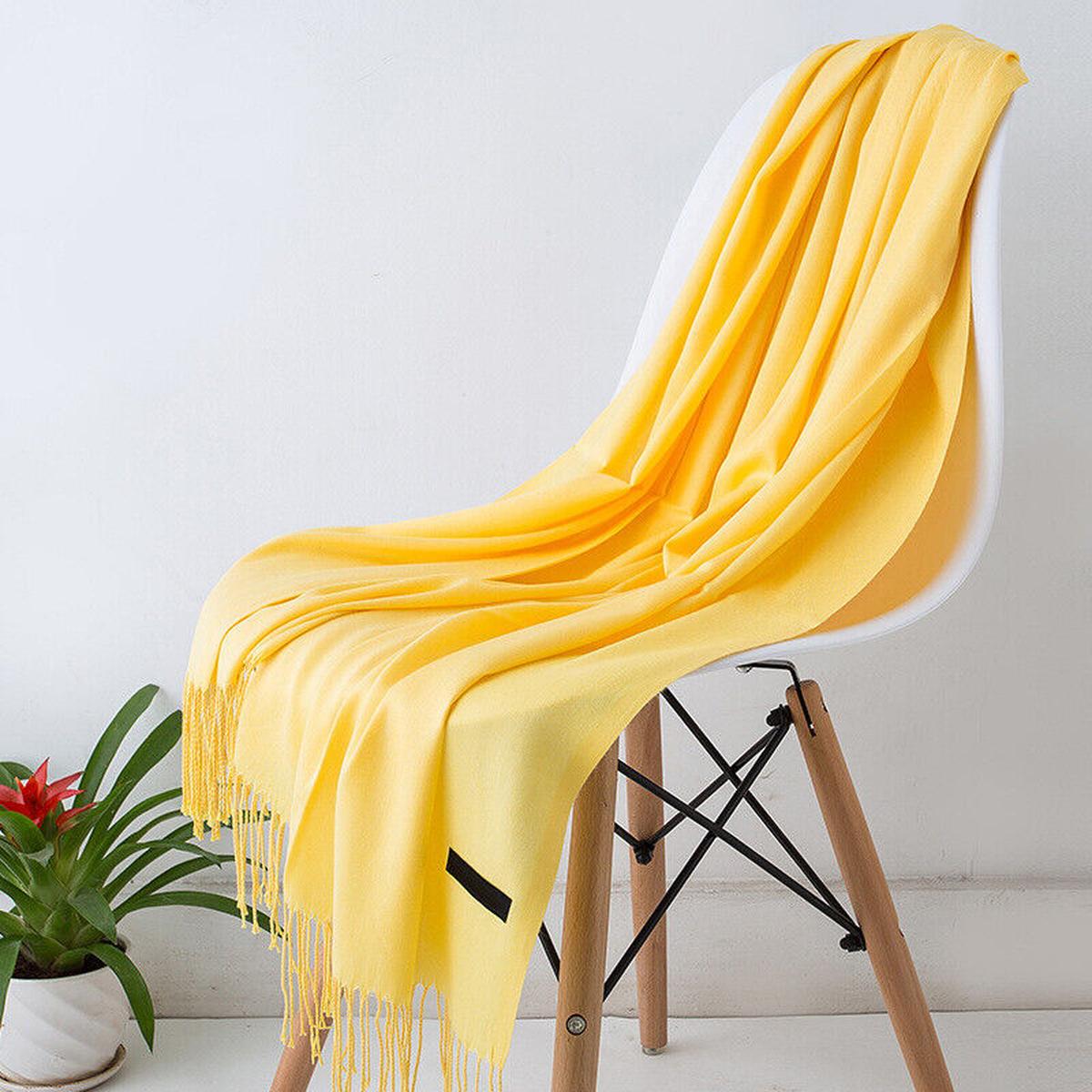 Long Cashmere Scarf With Tassels - Soft, Warm, Stylish Accessory