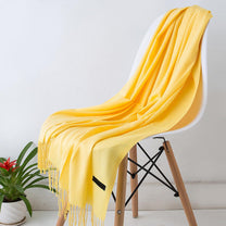 Long Cashmere Scarf With Tassels - Soft, Warm, Stylish Accessory
