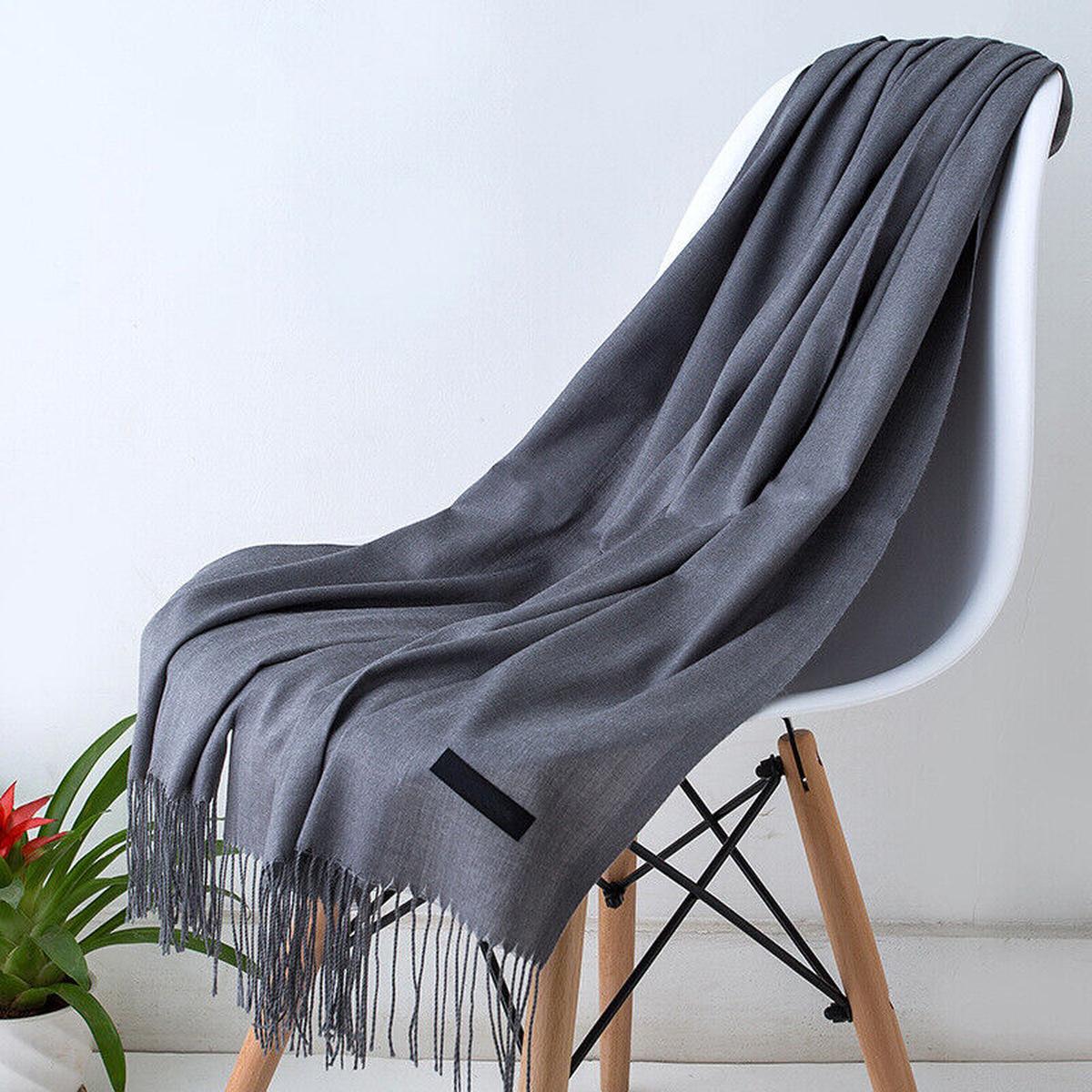 Long Cashmere Scarf With Tassels - Soft, Warm, Stylish Accessory