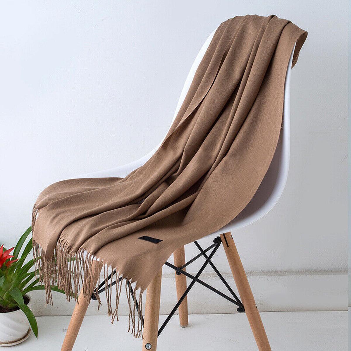 Long Cashmere Scarf With Tassels - Soft, Warm, Stylish Accessory