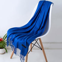 Long Cashmere Scarf With Tassels - Soft, Warm, Stylish Accessory