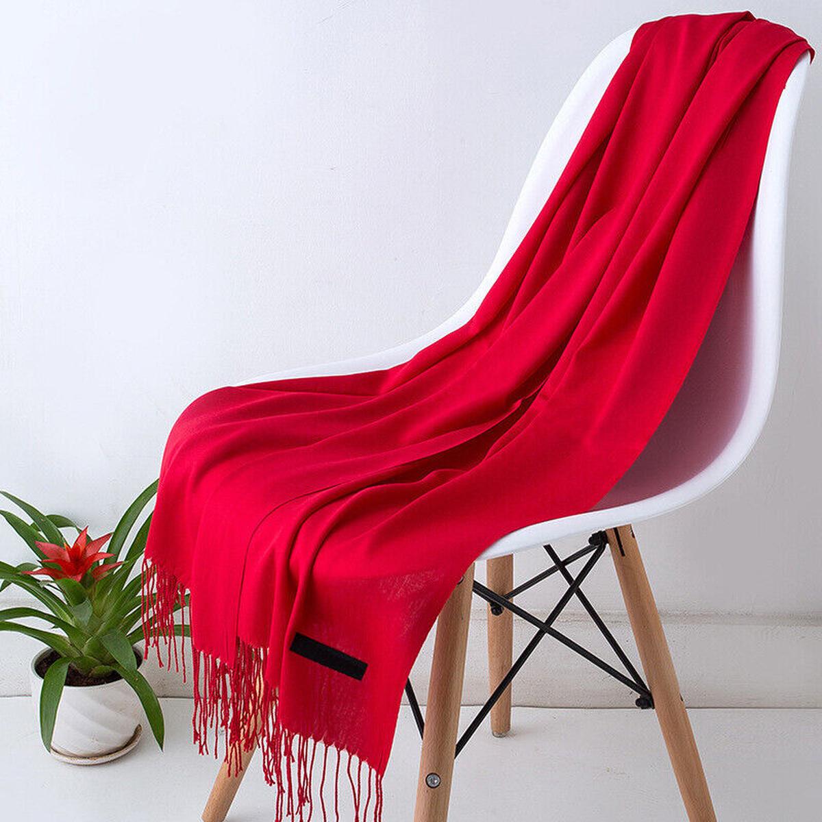 Long Cashmere Scarf With Tassels - Soft, Warm, Stylish Accessory