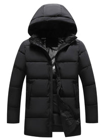 Long Hooded Quilted Winter Coat