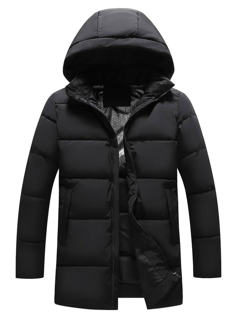 Long Hooded Quilted Winter Coat