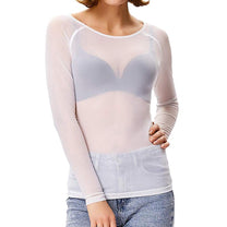 Long-Sleeve Mesh Top For Women