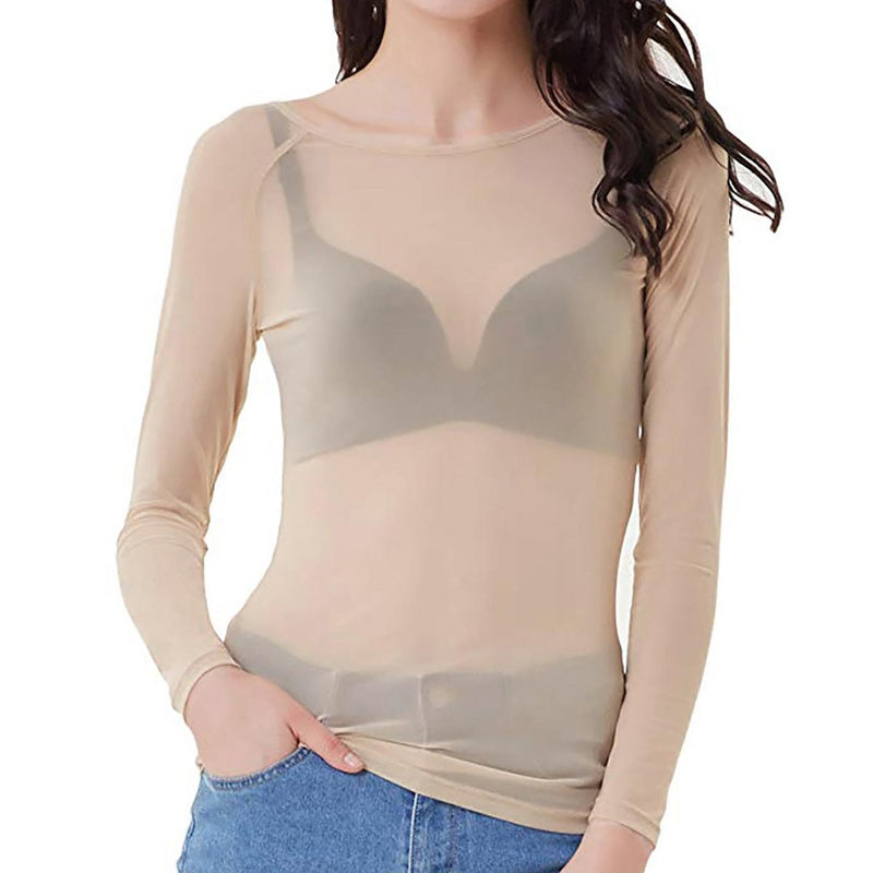 Long-Sleeve Mesh Top For Women