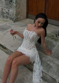Long Sleeve Mini Corset-look Dress