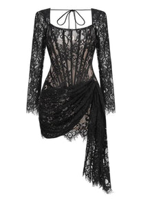 Long Sleeve Mini Corset-look Dress