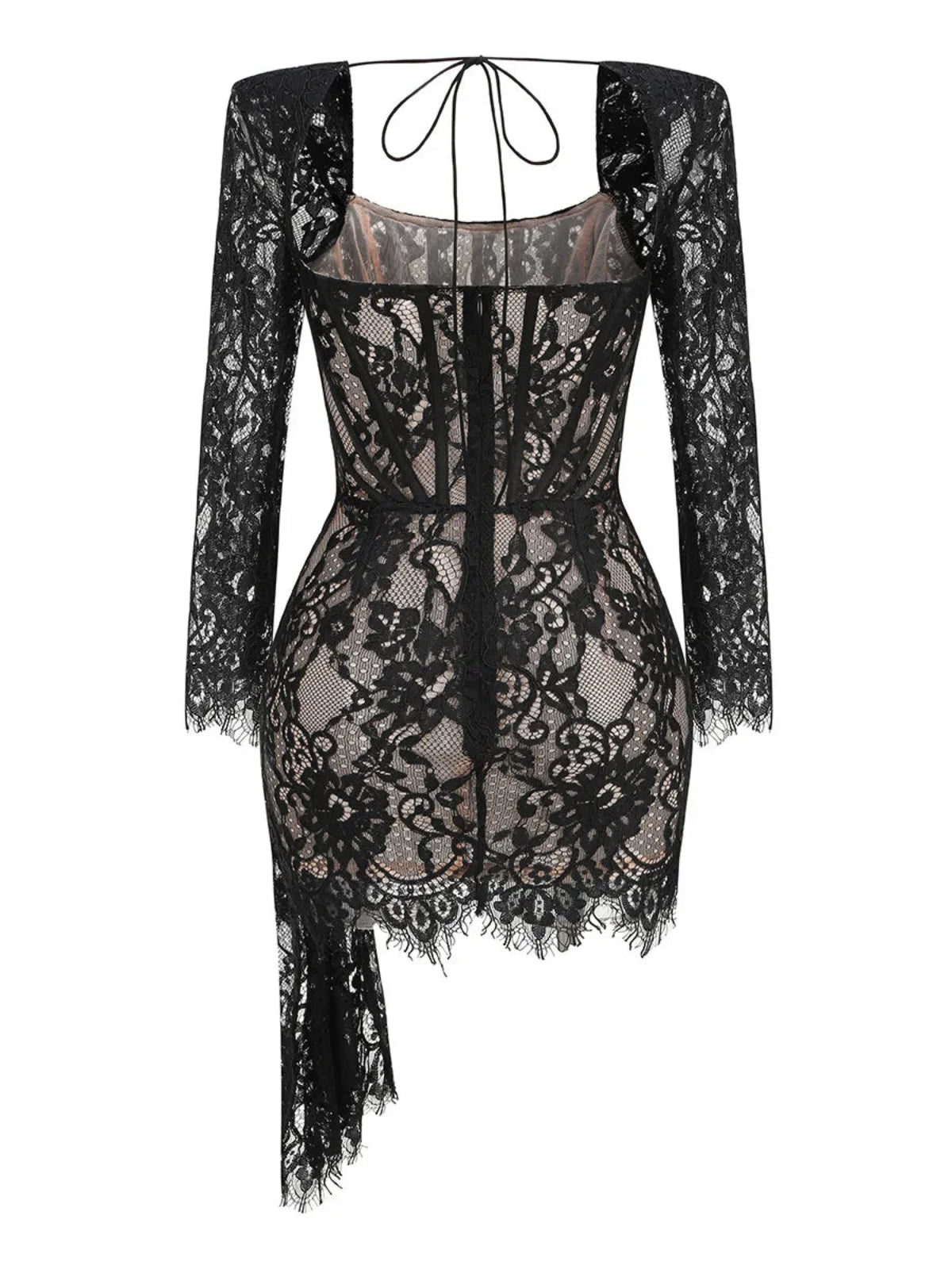 Long Sleeve Mini Corset-look Dress