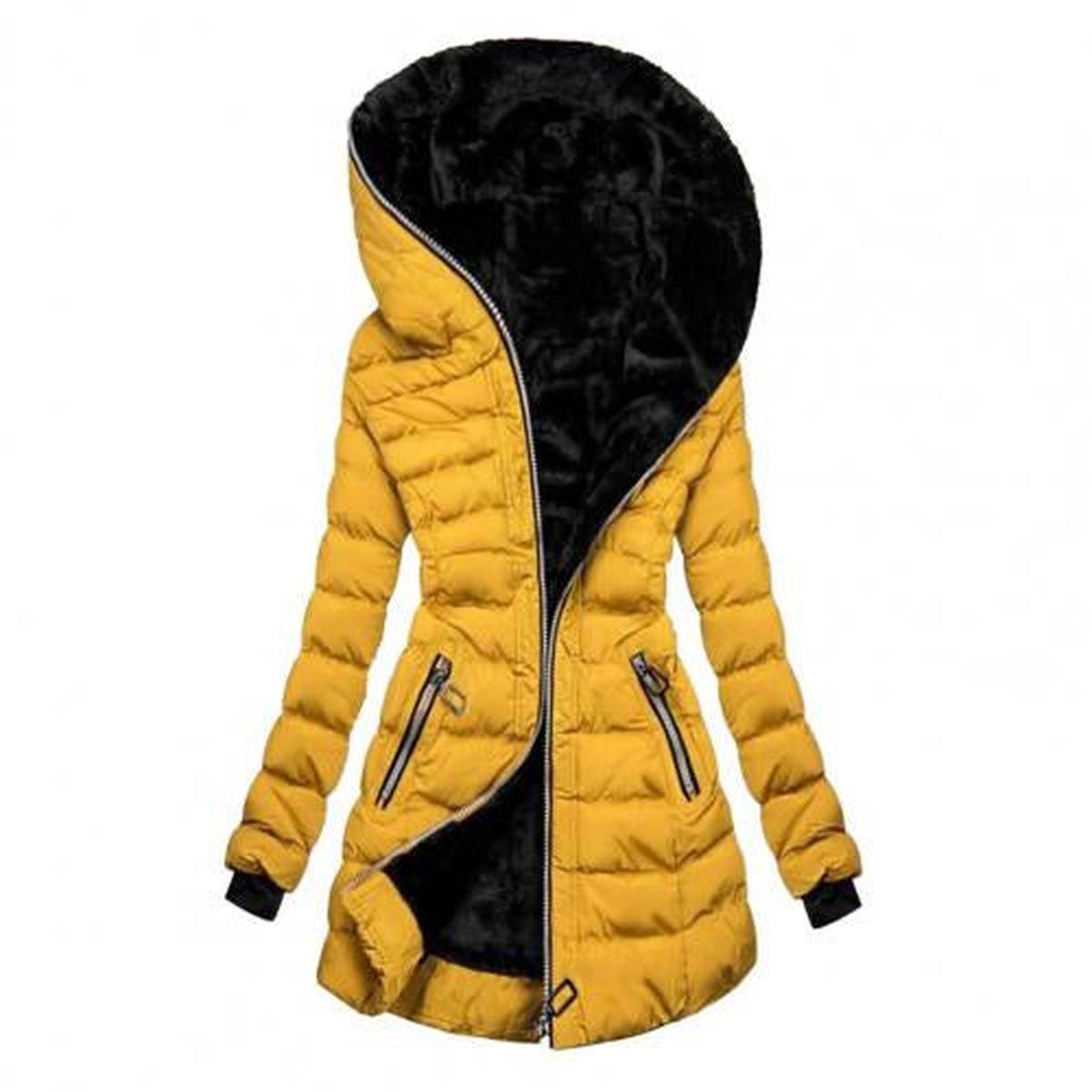 Long Winter Coat With Fleece Lining And Hood