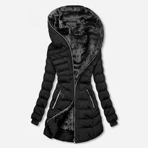 Long Winter Coat With Fleece Lining And Hood