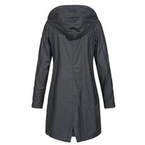Long Women&#39;s Autumn Coat With High Collar And Button Closure