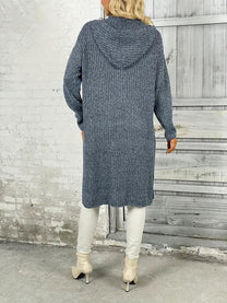 Long Women&#39;s Knitted Cardigan For Autumn And Winter