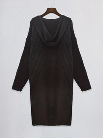 Long Women&#39;s Knitted Cardigan For Autumn And Winter