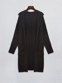 Long Women&#39;s Knitted Cardigan For Autumn And Winter