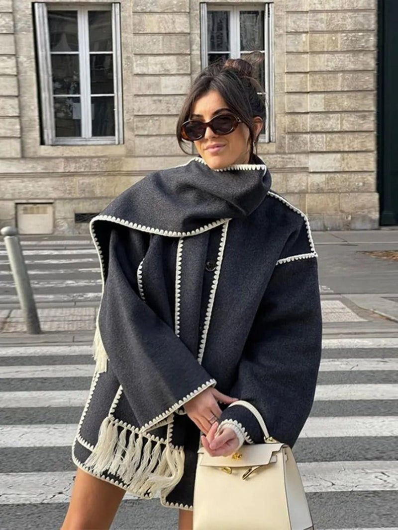 Long Wool Coat For Women - Elegant Autumn Outerwear