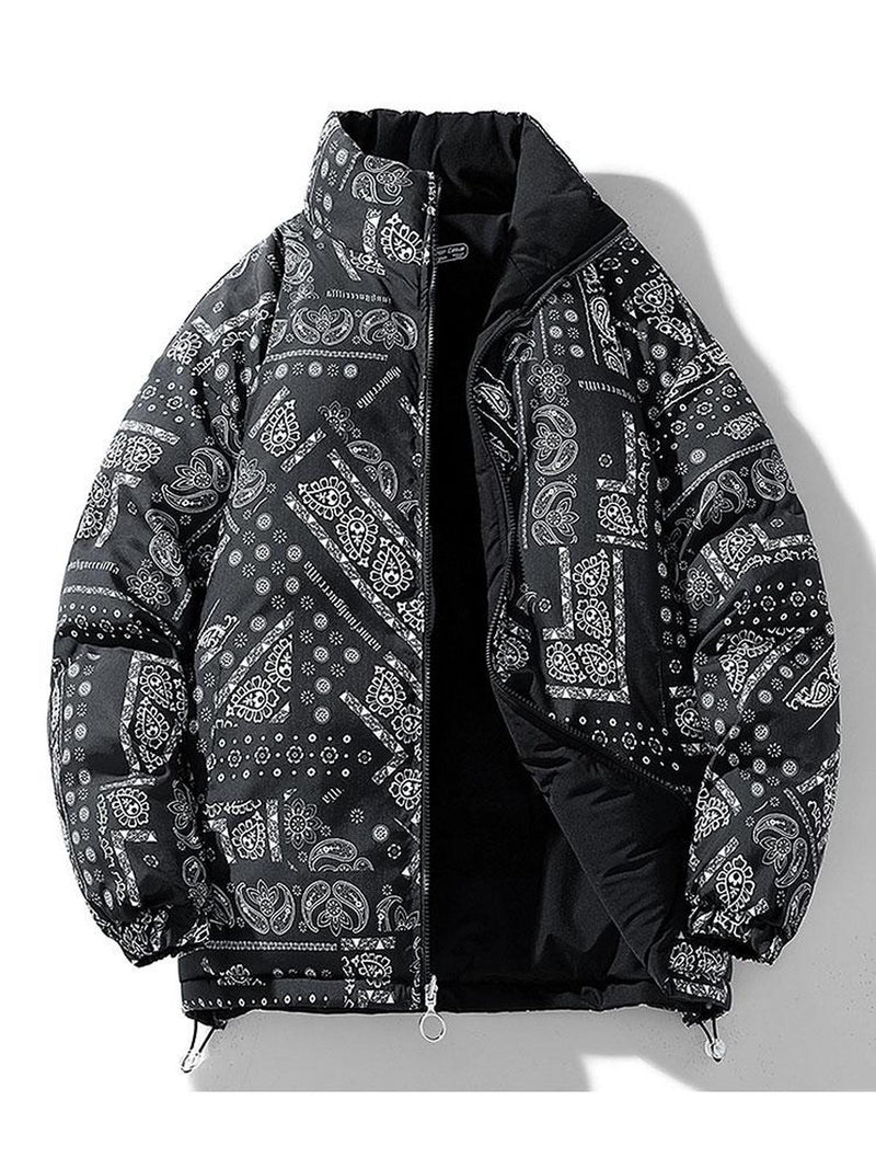 Loose Fit Insulated Puffer Jacket With Stand-Up Collar