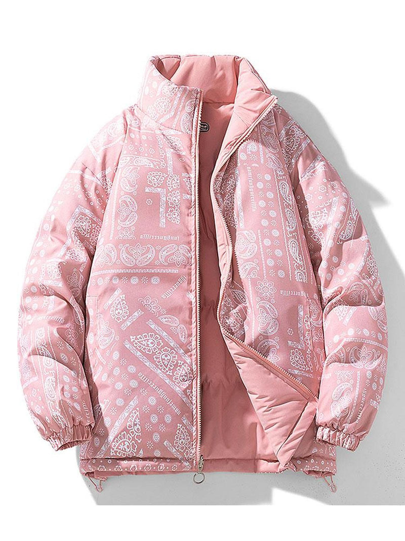 Loose Fit Insulated Puffer Jacket With Stand-Up Collar