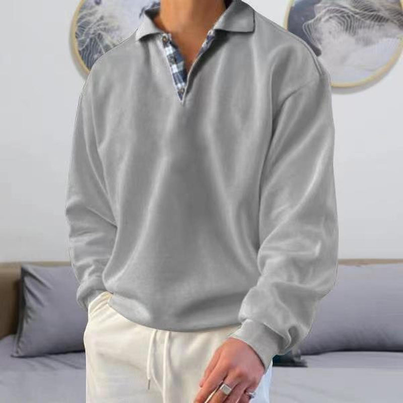 Loose Fit V-Neck Casual Sweatshirt