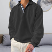 Loose Fit V-Neck Casual Sweatshirt
