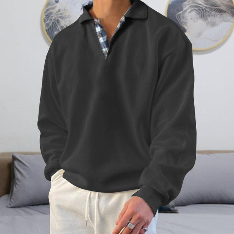 Loose Fit V-Neck Casual Sweatshirt
