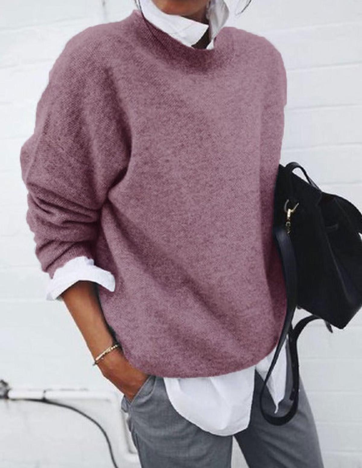 Luxurious Cashmere Sweater Crew Neck Relaxed Fit