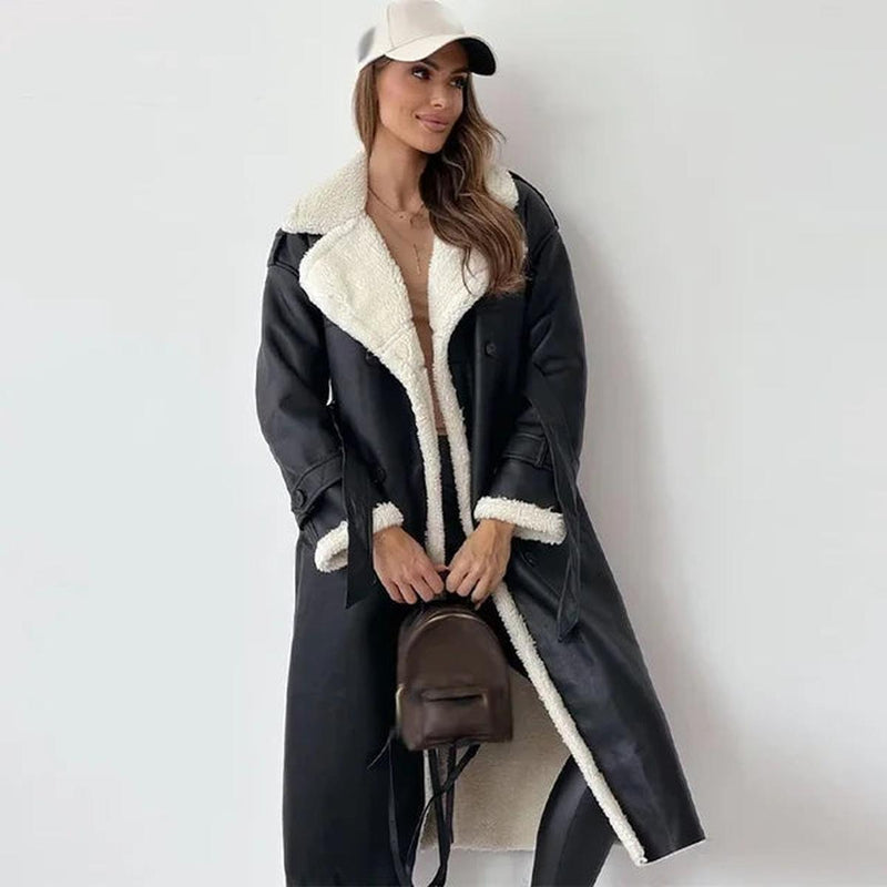 Luxurious Long Women&#39;s Winter Coat Made From Premium Lambswool