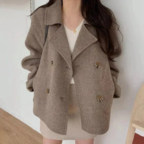 Luxurious Oversized Double-Breasted Wool Coat