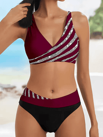Luxurious Striped Summer Bikini Swimsuit For Women