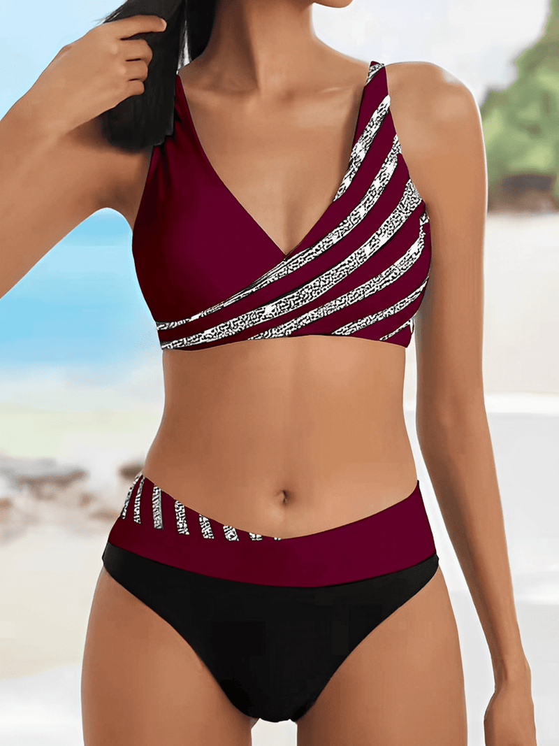 Luxurious Striped Summer Bikini Swimsuit For Women