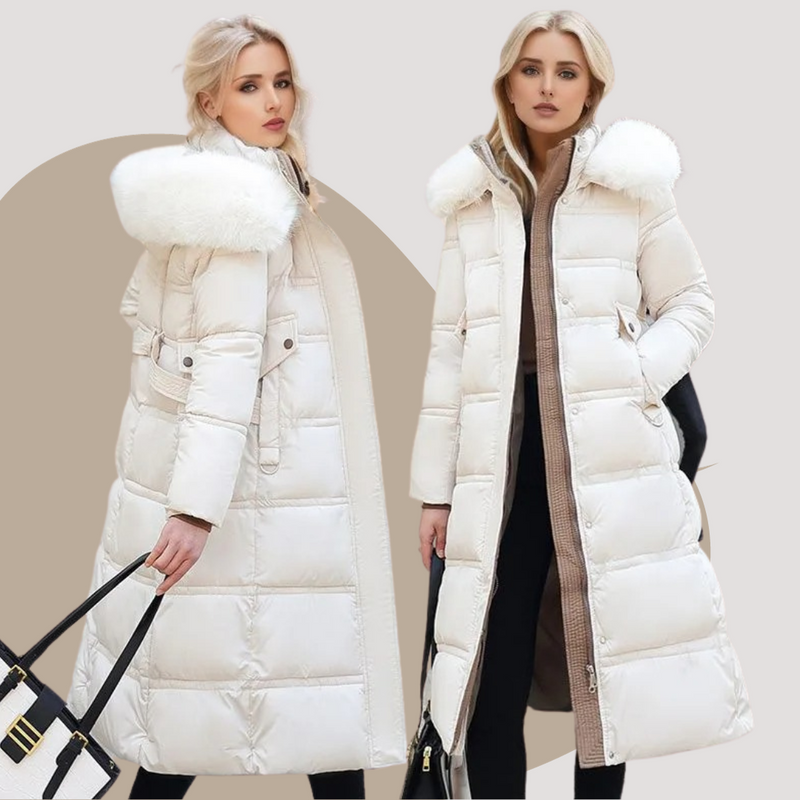 Luxurious Winter Coat With Faux Fur Collar