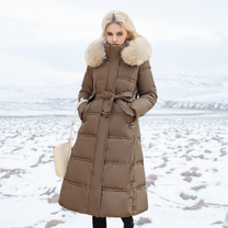 Luxurious Winter Coat With Faux Fur Collar