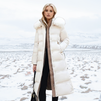 Luxurious Winter Coat With Faux Fur Collar