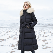 Luxurious Winter Coat With Faux Fur Collar