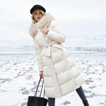 Luxurious Winter Coat With Faux Fur Collar