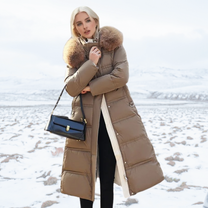 Luxurious Winter Coat With Faux Fur Collar