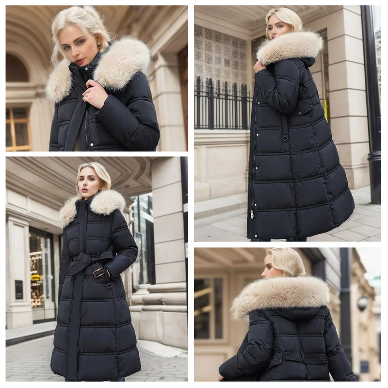 Luxurious Winter Coat With Faux Fur Collar