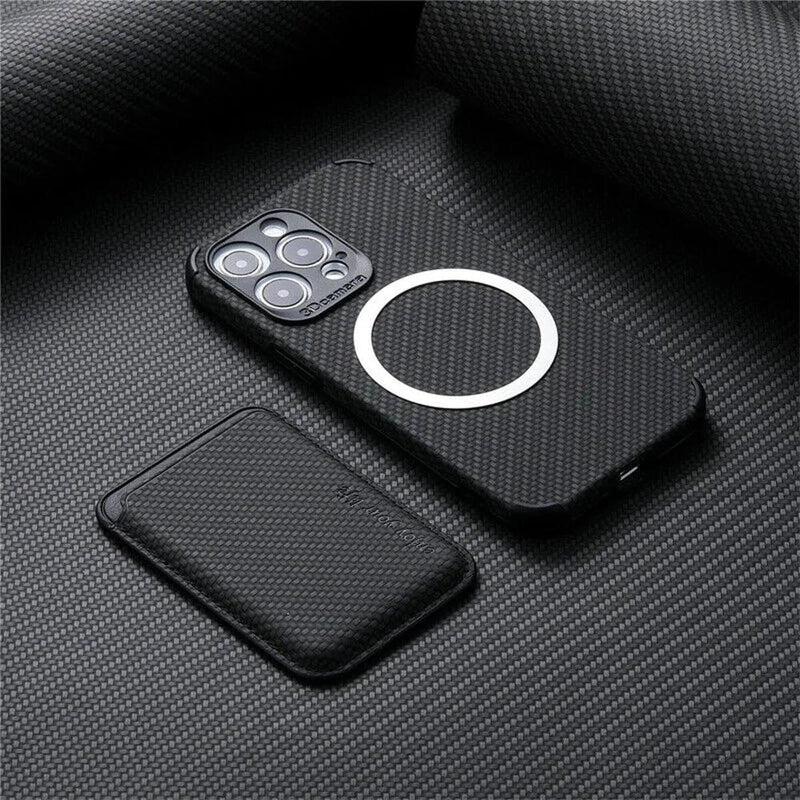 MagSafe-Compatible Carbon Fiber Phone Case With Wallet