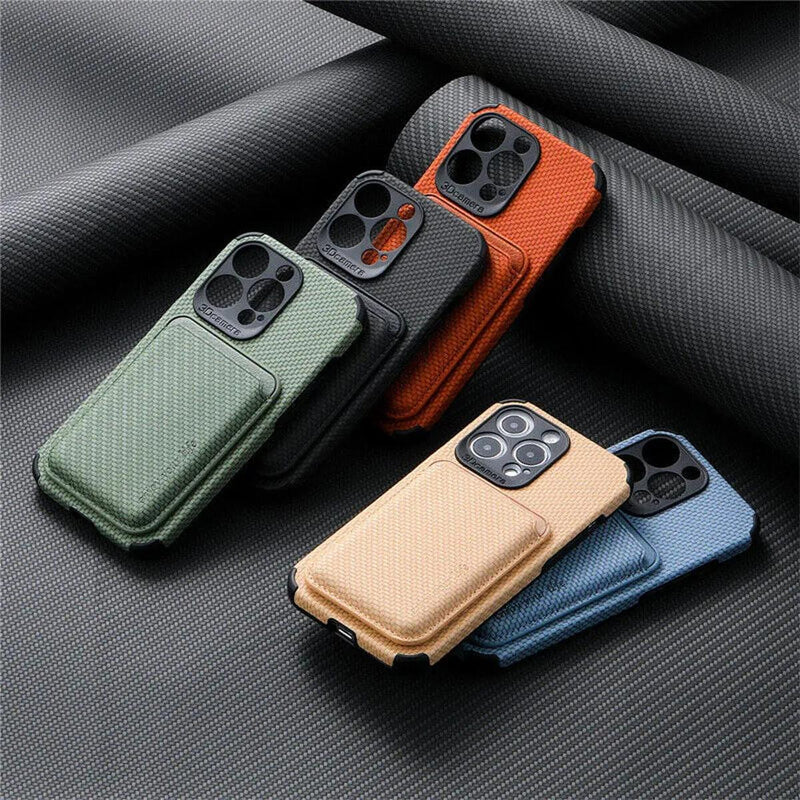 MagSafe-Compatible Carbon Fiber Phone Case With Wallet