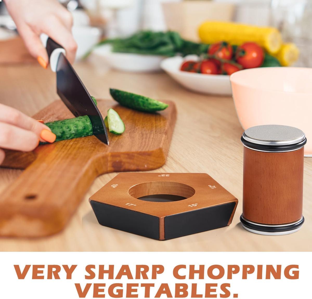 Manual Diamond Rolling Knife Sharpener With Magnetic Angle Support